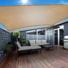 Rectangle Shade Sails Top Canopy 98 UV Block Awning Shelter 185GSM HDPE Patio Cover With Snap Hooks Ropes For Outdoor Garden (Option: 300x300cm)